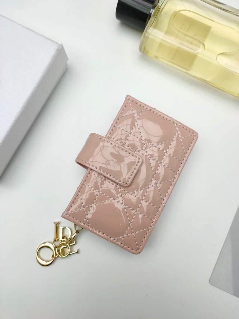 Dior S0074 Wallet Lady dior 5-Gusset card holder Nude Patent Cannage Calfskin