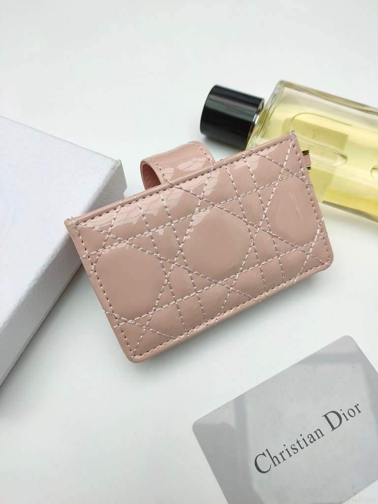 Dior S0074 Wallet Lady dior 5-Gusset card holder Nude Patent Cannage Calfskin