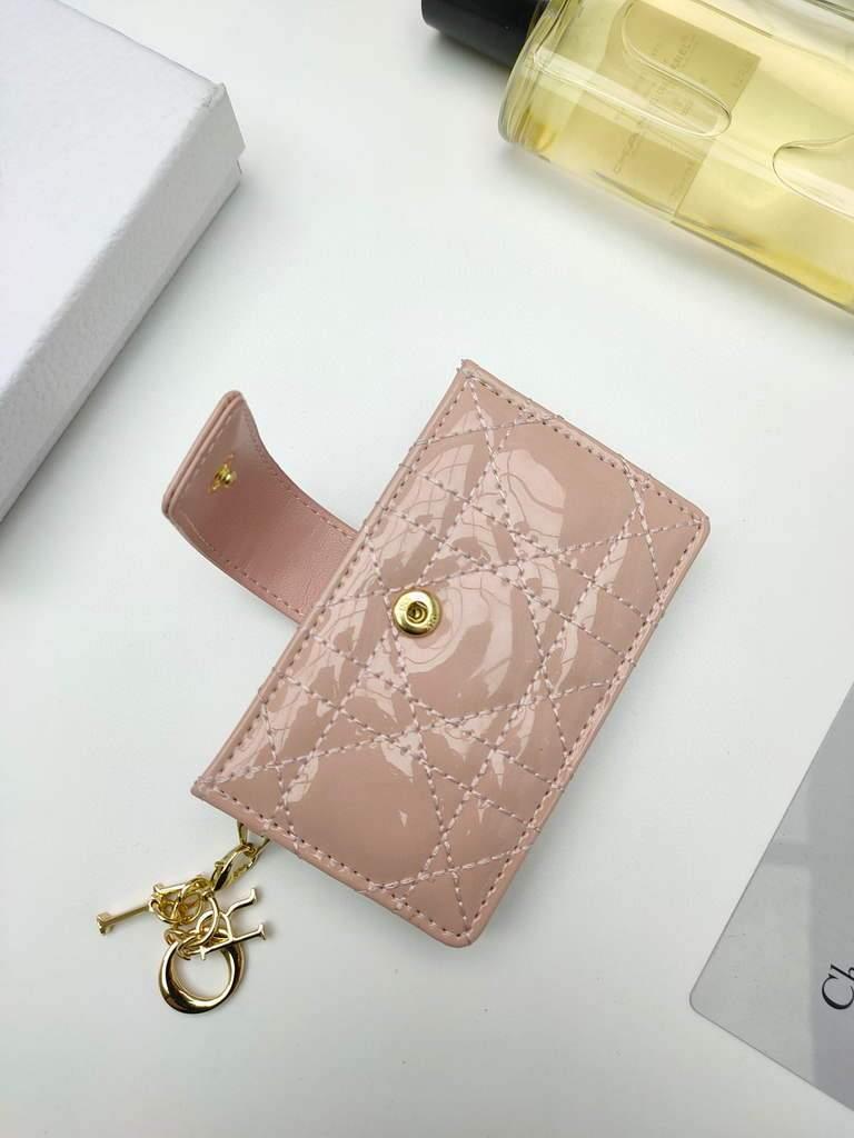 Dior S0074 Wallet Lady dior 5-Gusset card holder Nude Patent Cannage Calfskin