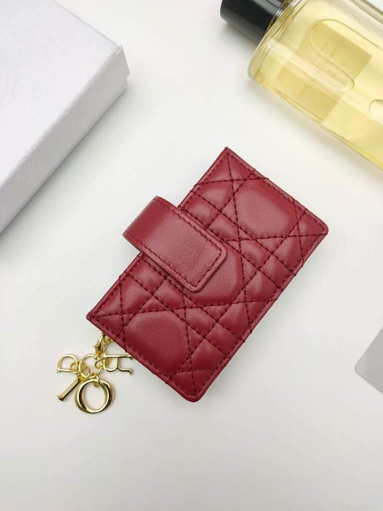 Dior S0074 Wallet Lady dior 5-Gusset card holder Red