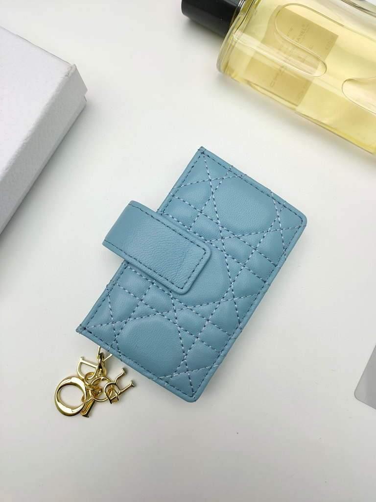Dior S0074 Wallet Lady dior 5-Gusset card holder Sky Blue