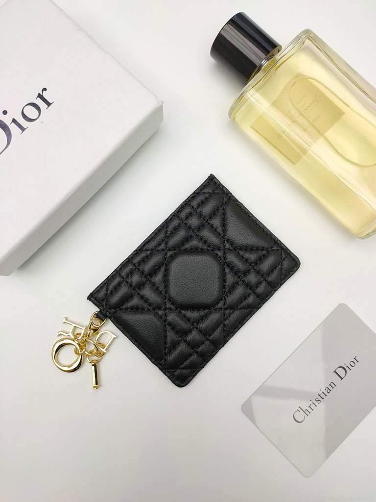 Dior S0126 Dioramour Lady Dior card holder Black Patent Cannage Calfskin