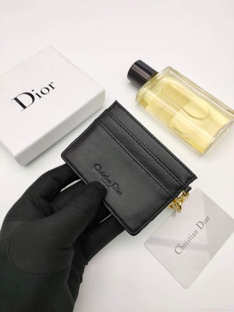 Dior S0126 Dioramour Lady Dior card holder Black Patent Cannage Calfskin