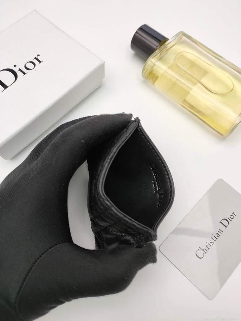 Dior S0126 Dioramour Lady Dior card holder Black Patent Cannage Calfskin