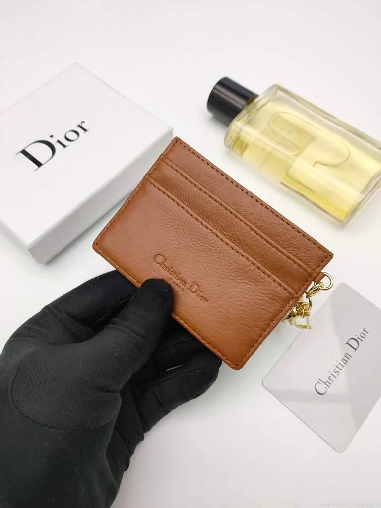 Dior S0126 Dioramour Lady Dior card holder Brown Patent Cannage Calfskin