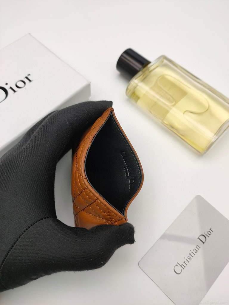 Dior S0126 Dioramour Lady Dior card holder Brown Patent Cannage Calfskin