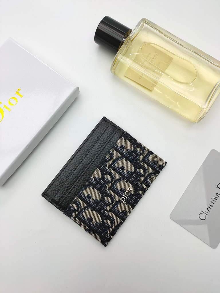 Dior S2098 Wallet 30 Montaigne card holder M928 Dior Oblique Jacquard Blue