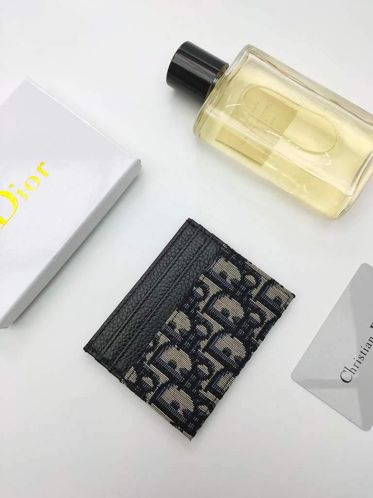 Dior S2098 Wallet 30 Montaigne card holder M928 Dior Oblique Jacquard Blue