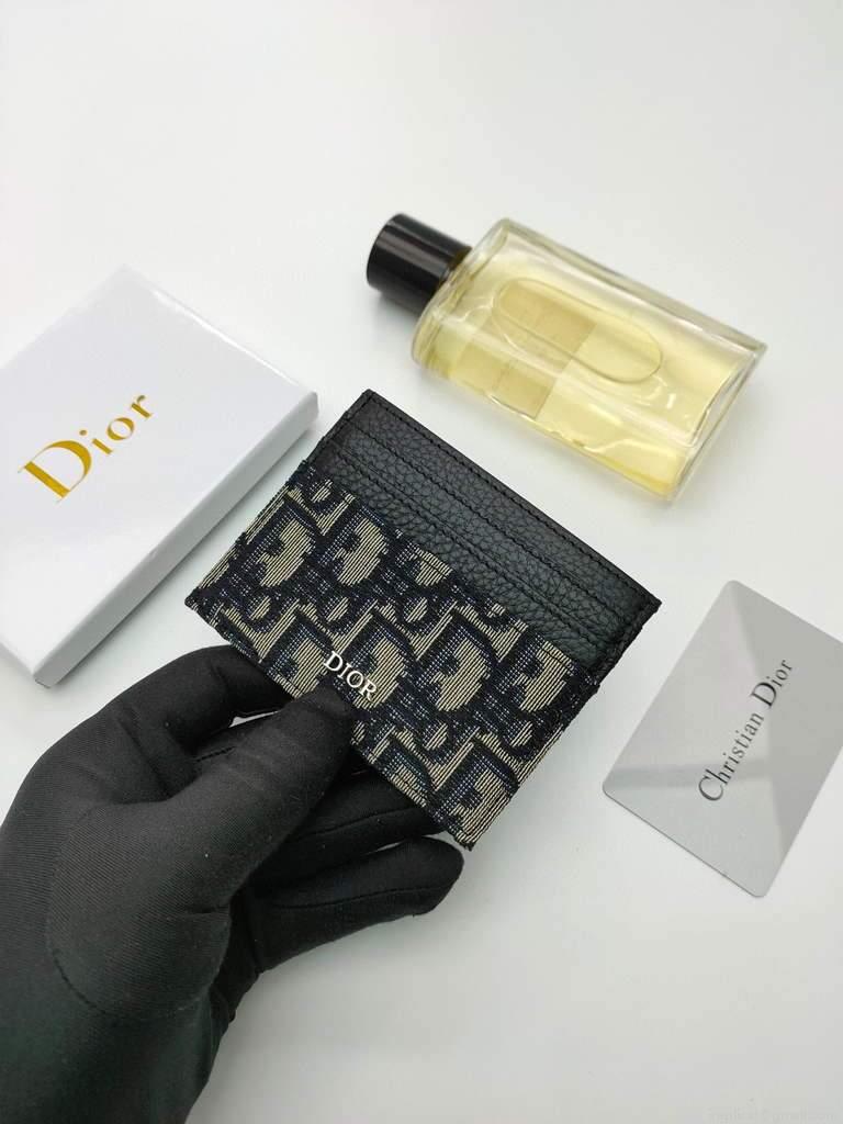 Dior S2098 Wallet 30 Montaigne card holder M928 Dior Oblique Jacquard Blue