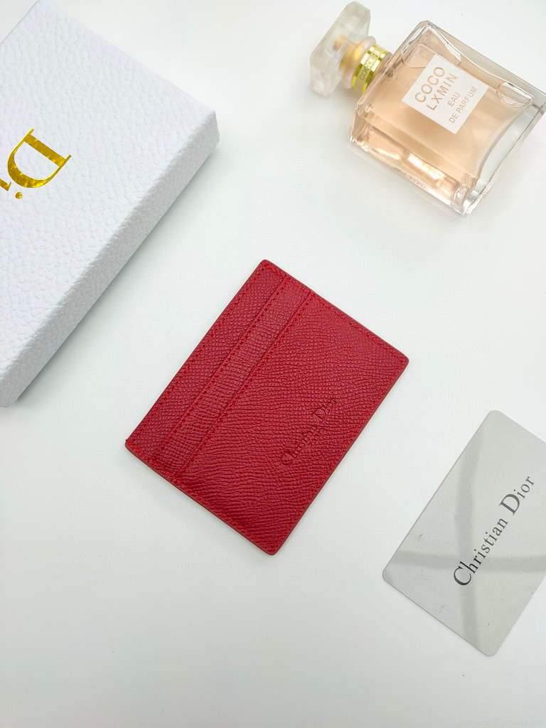 Dior S2098 Wallet 30 Montaigne card holder M928 Red Grained Calfskin