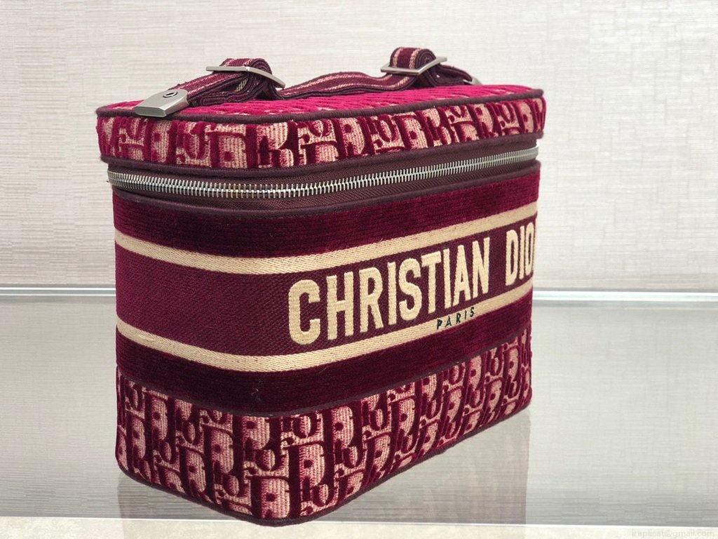 Dior S5480 DiorTravel Vanity Case Bag Wine Red