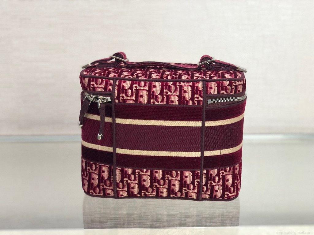 Dior S5480 DiorTravel Vanity Case Bag Wine Red