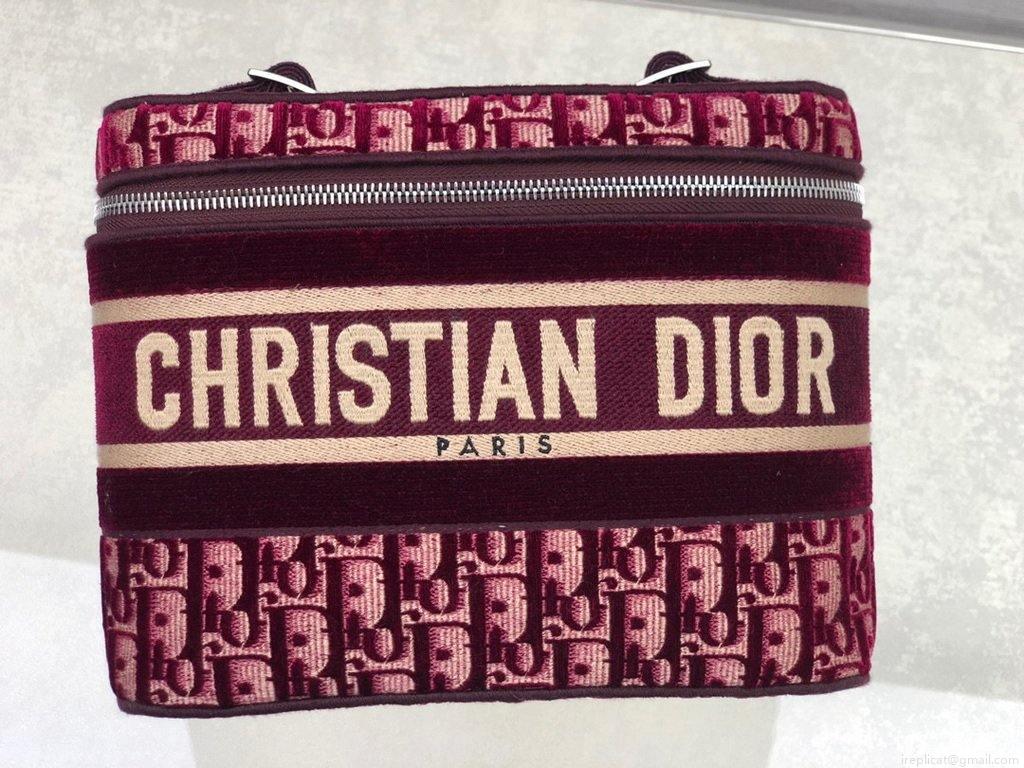 Dior S5480 DiorTravel Vanity Case Bag Wine Red
