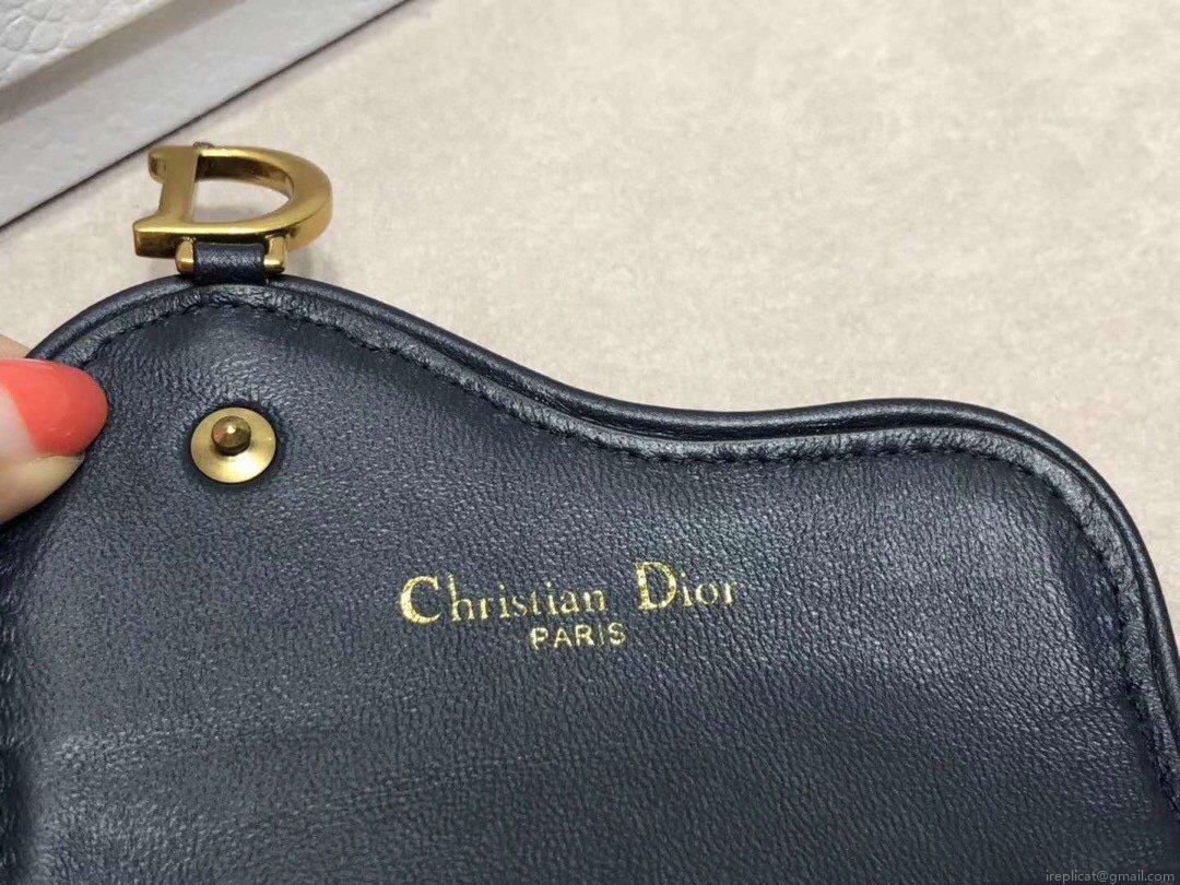 Dior S5652 Dior Saddle Lotus Wallet Bag Oblique Blue