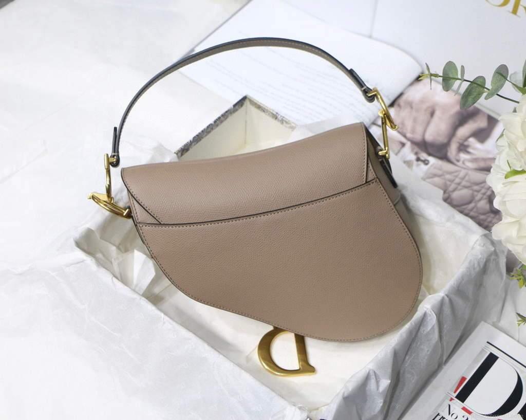 Dior M0446 Dior Saddle Bag Grey Grained Calfskin