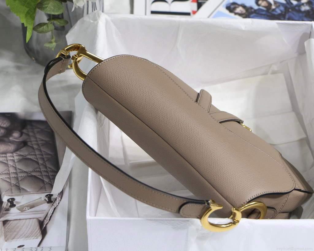 Dior M0446 Dior Saddle Bag Grey Grained Calfskin
