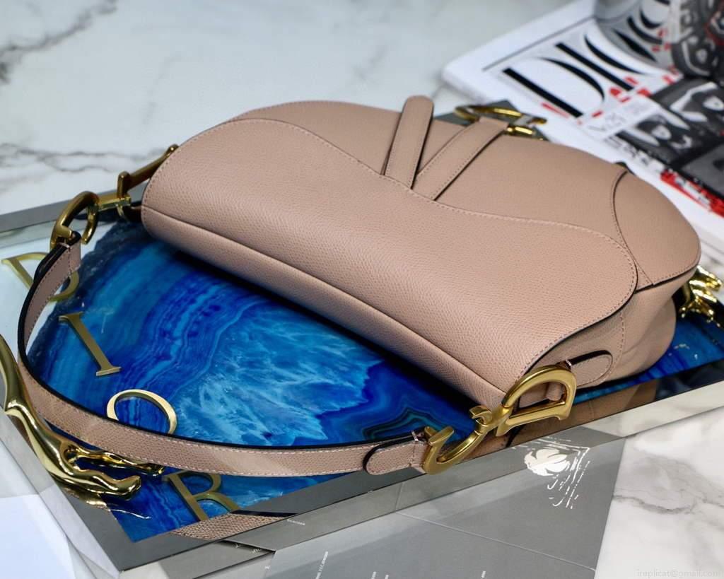 Dior M0446 Dior Saddle Bag Light Pink Grained Calfskin