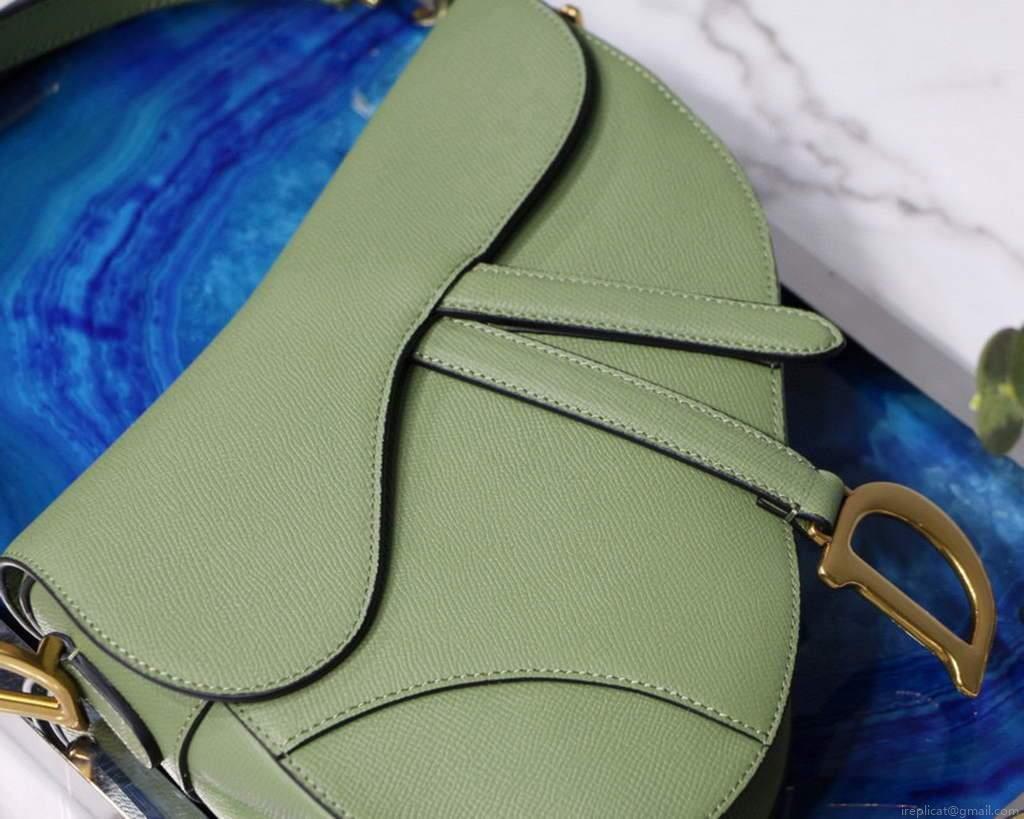Dior M0446 Dior Saddle Bag M0447 Light Green Grained Calfskin