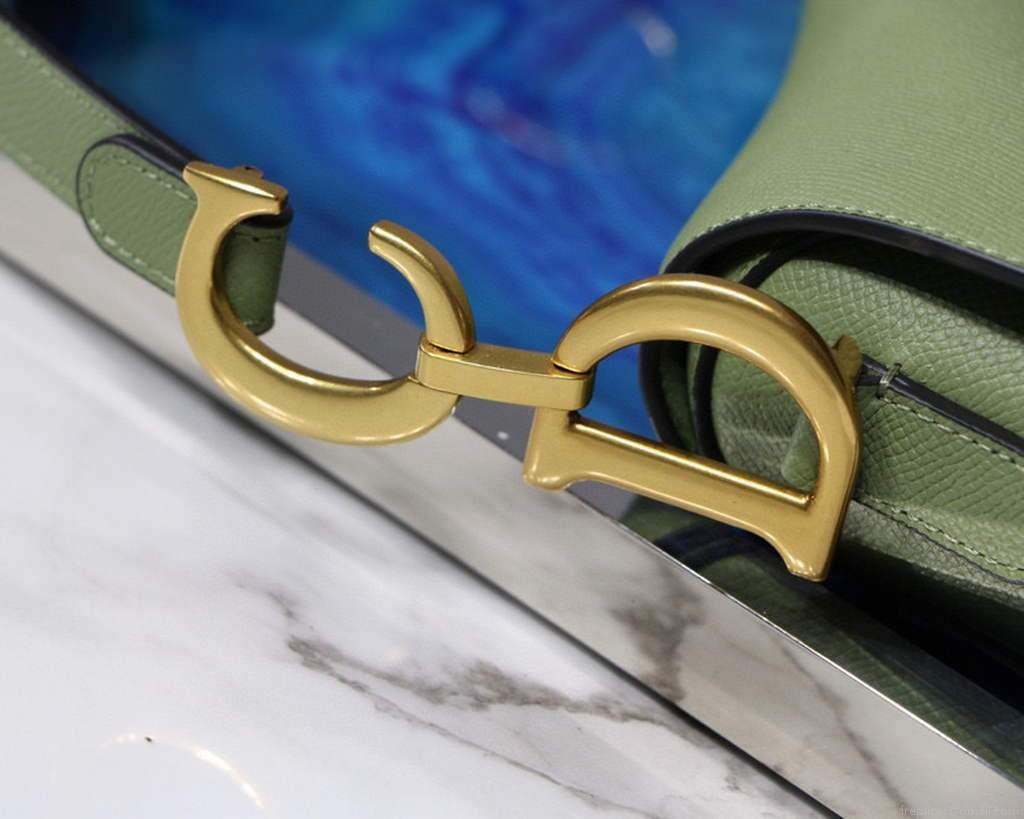 Dior M0446 Dior Saddle Bag M0447 Light Green Grained Calfskin