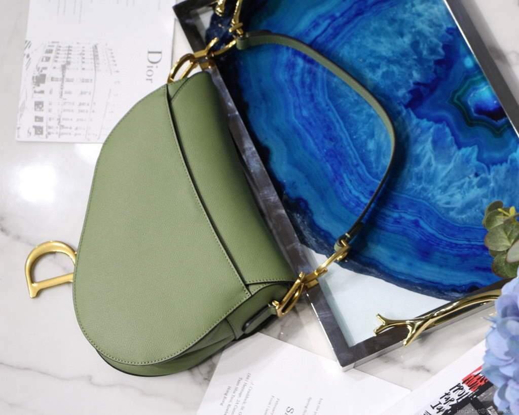Dior M0446 Dior Saddle Bag M0447 Light Green Grained Calfskin
