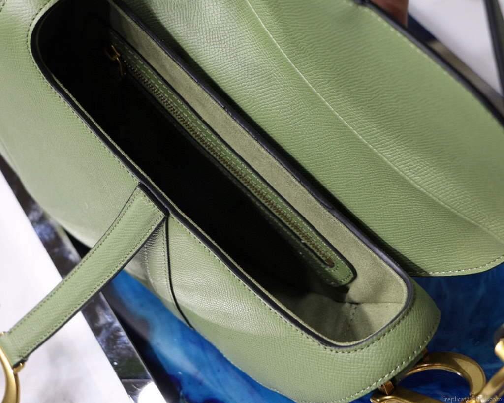 Dior M0446 Dior Saddle Bag M0447 Light Green Grained Calfskin