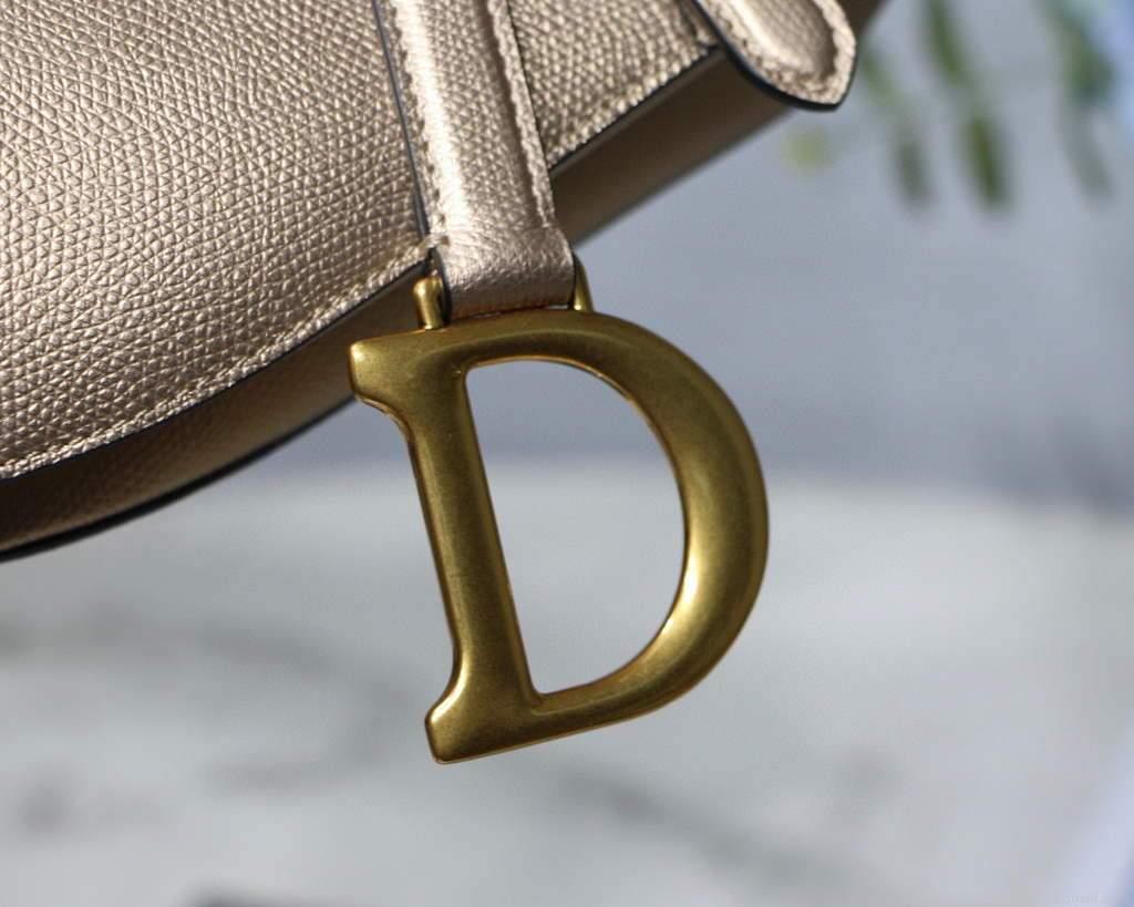 Dior M0446 Dior Saddle Bag M0447 Silvry Grey Grained Calfskin