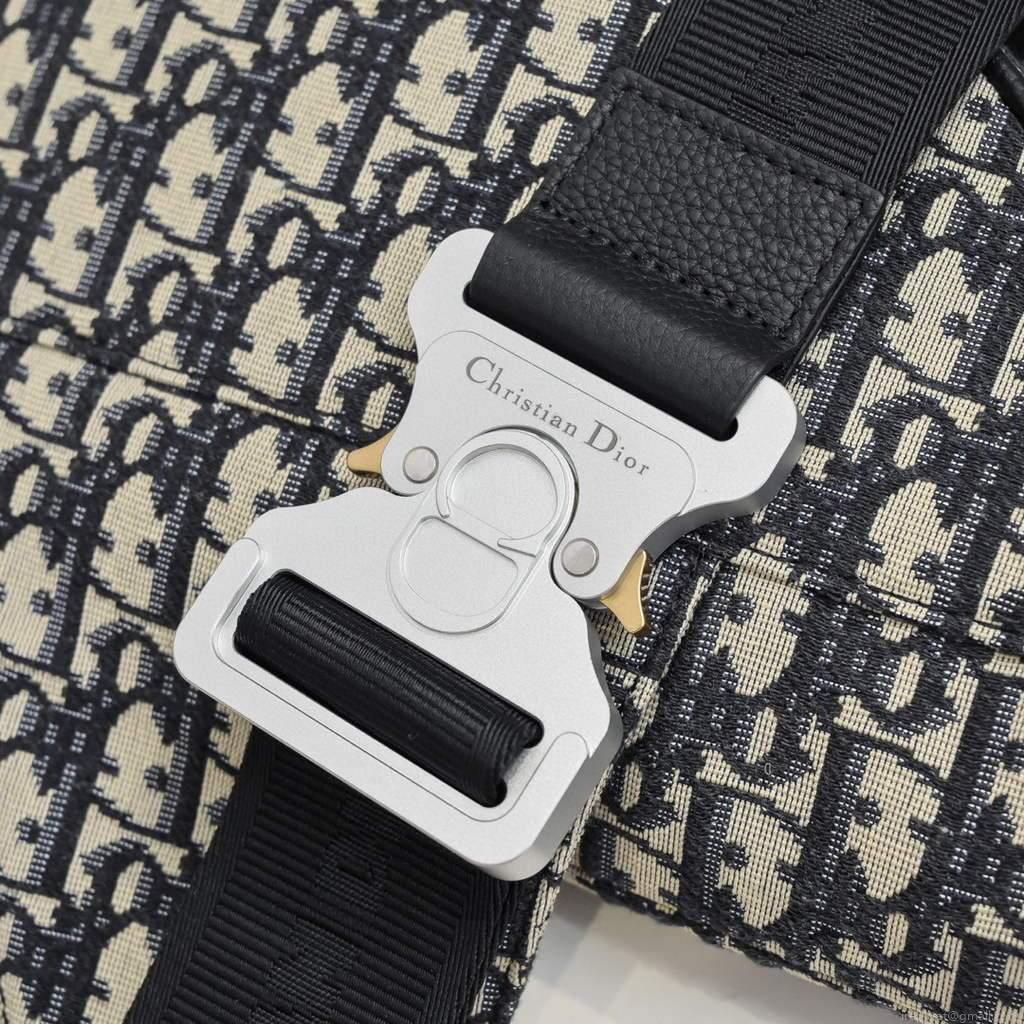 Dior 1ADPO093 Saddle Men Bag Dior Oblique Jacquard Beige and Black