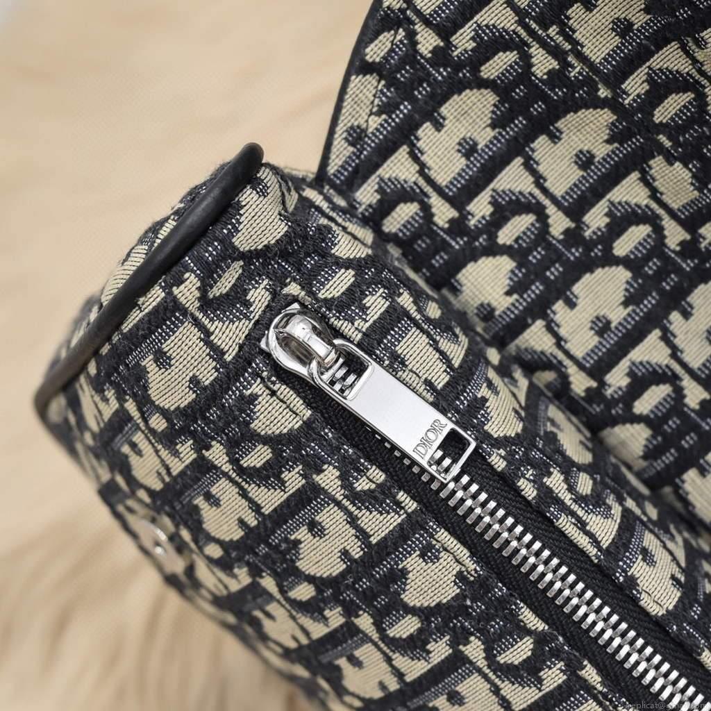 Dior 1ADPO093 Saddle Men Bag Dior Oblique Jacquard Black With Beige