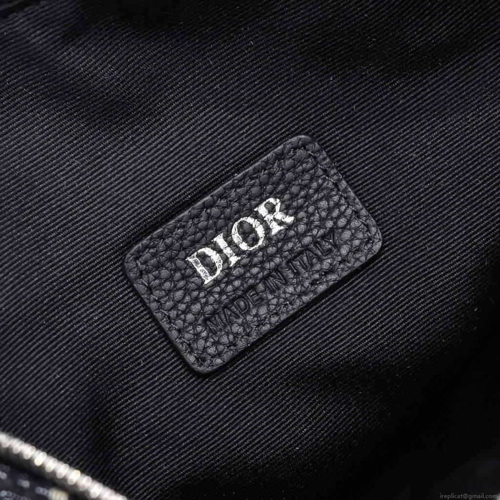Dior 1ADPO093 Saddle Men Bag Dior Oblique Jacquard Black With Beige