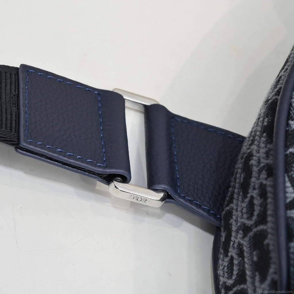Dior 1ADPO093 Saddle Men Bag Dior Oblique Jacquard Blue