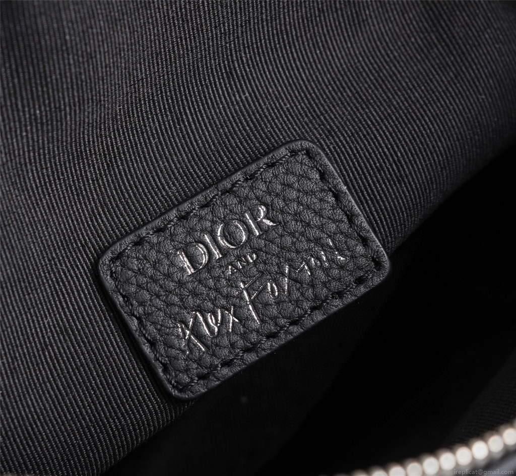 Dior 1ADPO093 Saddle Men Bag Grained Calfskin Black