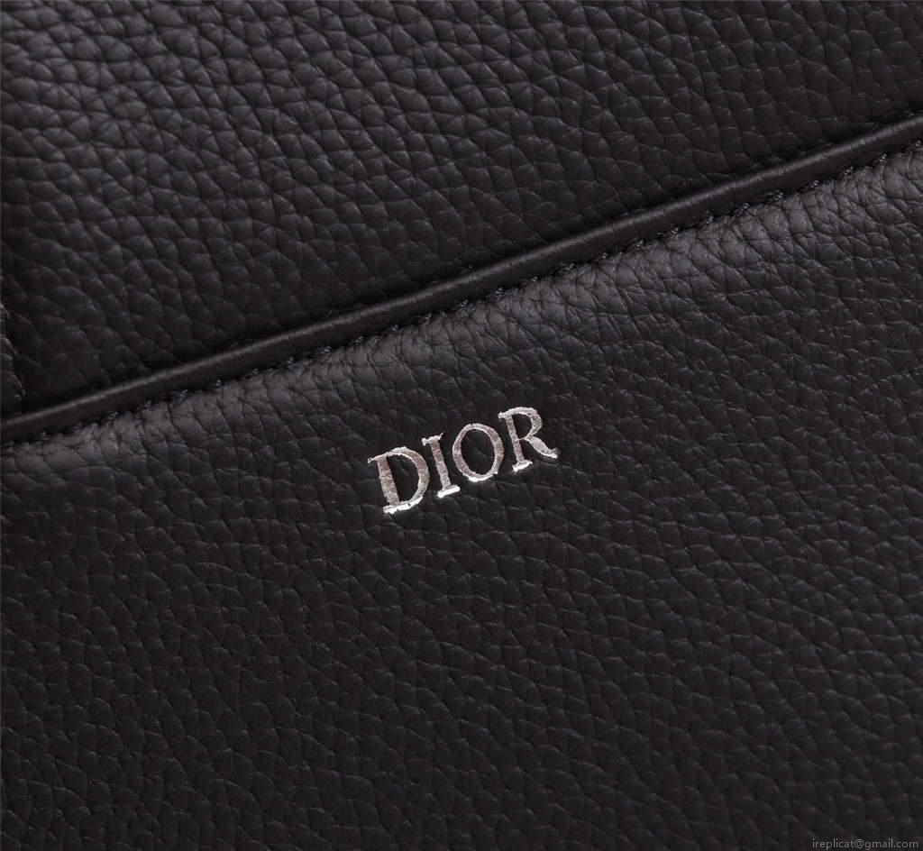 Dior 1ADPO093 Saddle Men Bag Grained Calfskin Black