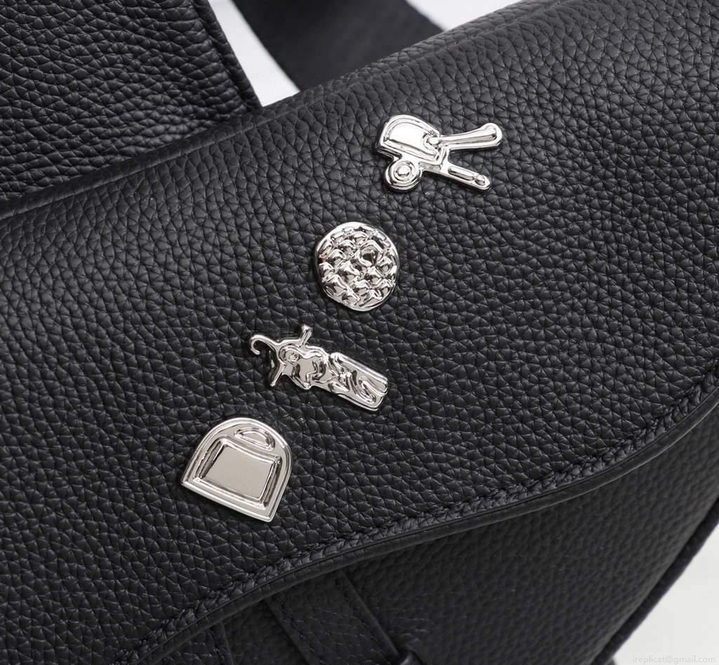 Dior 1ADPO093 Saddle Men Bag Grained Calfskin Black