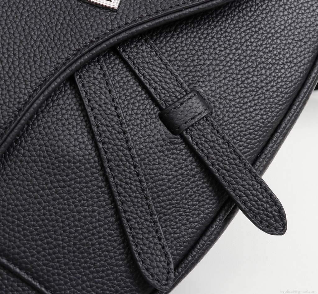Dior 1ADPO093 Saddle Men Bag Grained Calfskin Black