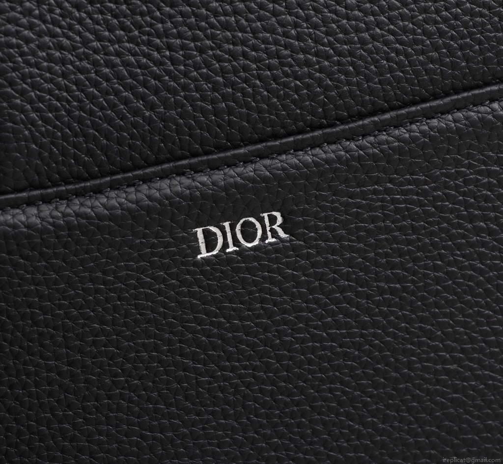 Dior 1ADPO093 Saddle Men Bag Grained Calfskin Black