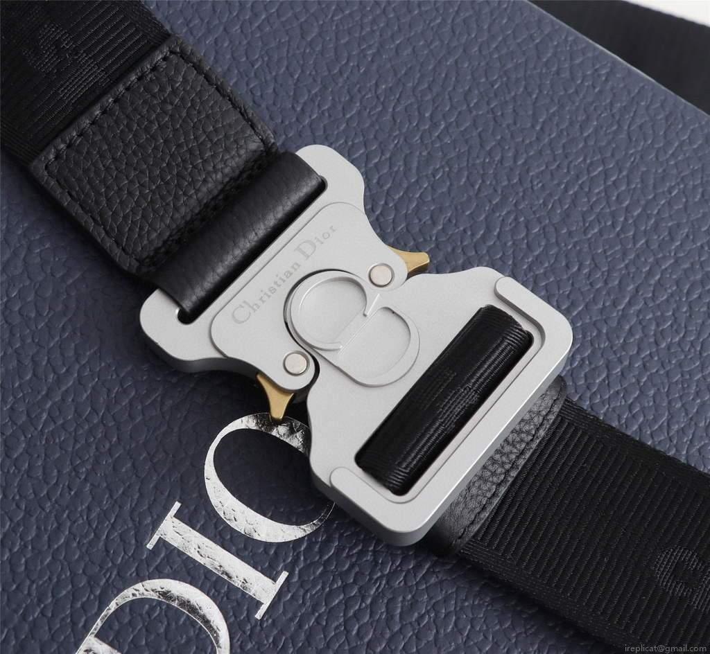Dior 1ADPO093 Saddle Men Bag Grained Calfskin Black