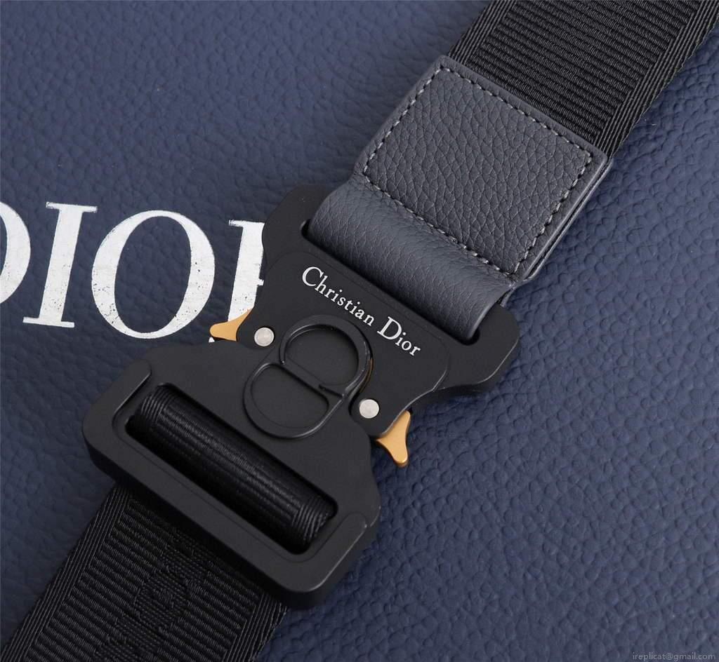 Dior 1ADPO093 Saddle Men Bag Grained Calfskin Gray