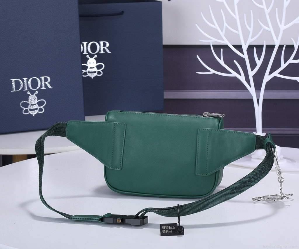 Dior 1ADPO223 Saddle Belt Bag Leather Green