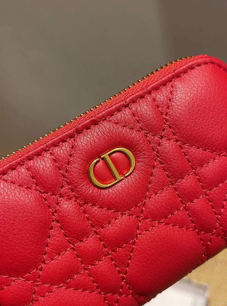 Dior Caro Mini zipper clutch 5087 Red