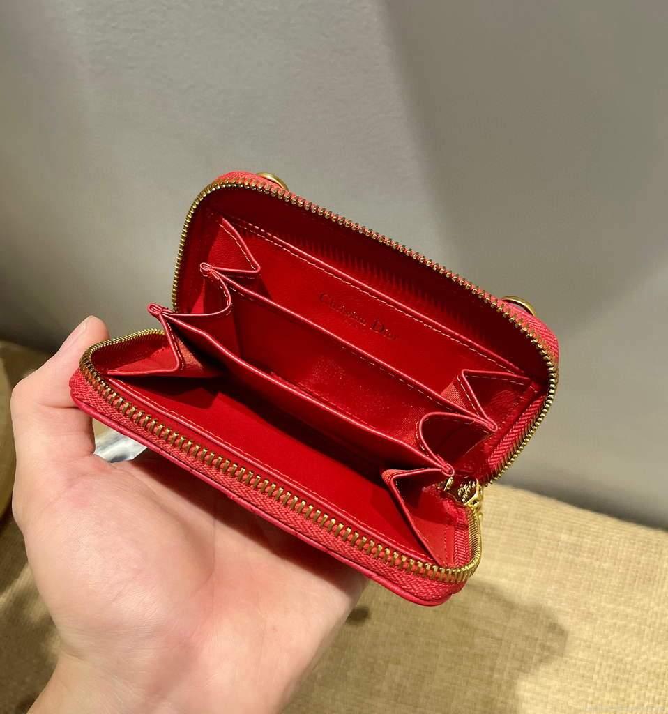 Dior Caro Mini zipper clutch 5087 Red