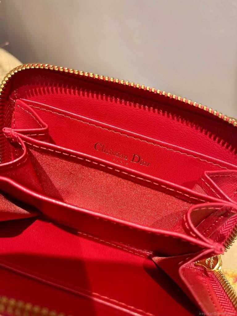 Dior Caro Mini zipper clutch 5087 Red