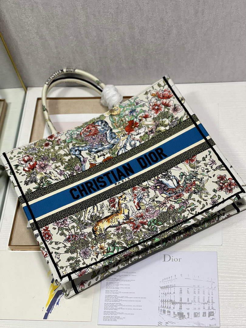 Dior M1286 Large Book Tote Latte D-Constellation Embroidery