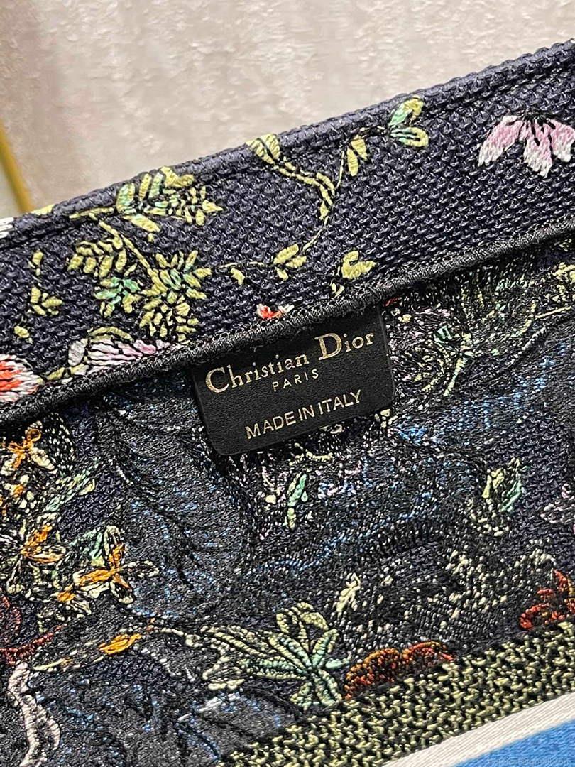 Dior M1286 Large Book Tote D-Constellation embroidery in shades of blue