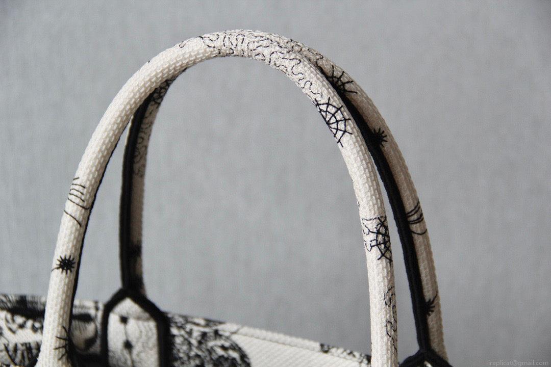 Dior M1296 Medium Book Tote Toile de Jouy Zodiac latte embroidery