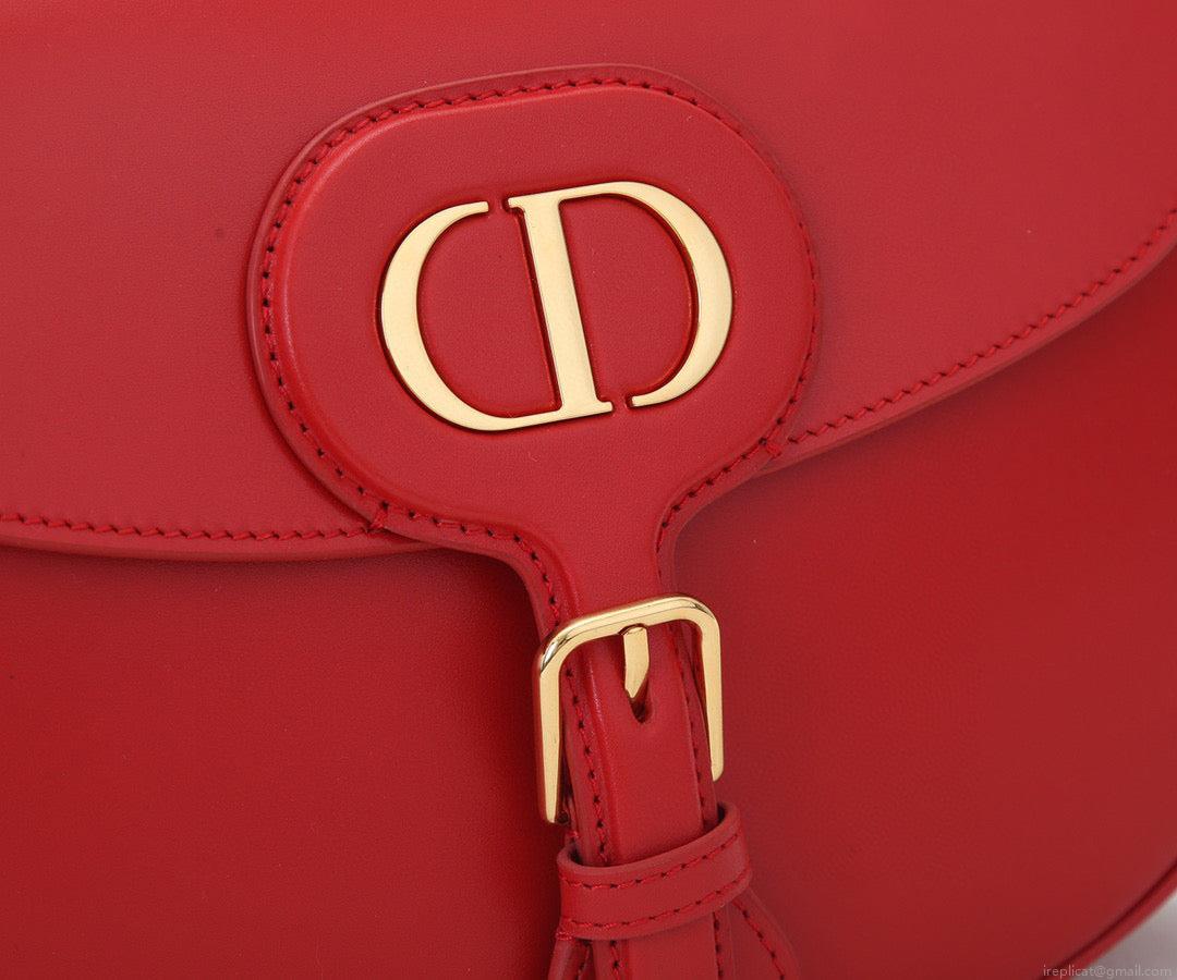 Dior M9320 Large Bobby Bag Red Box Calfskin with Blue Oblique Strap