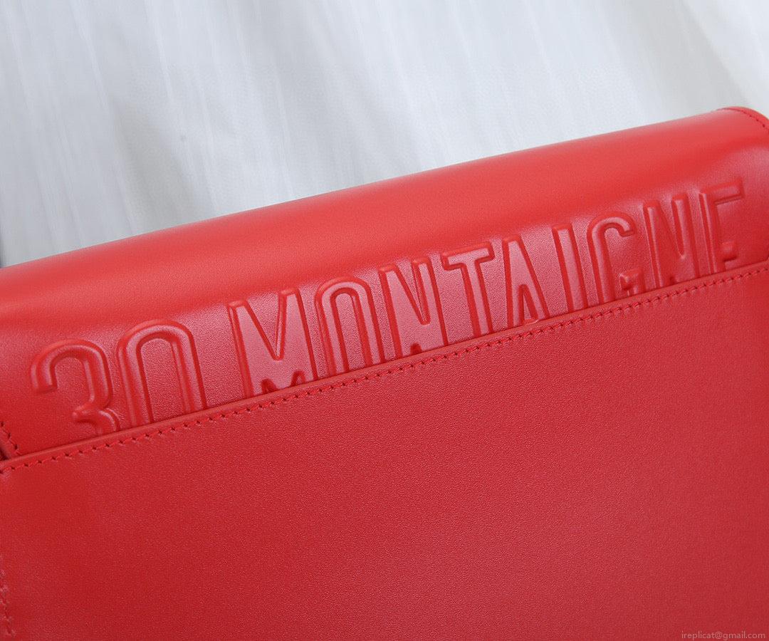 Dior M9320 Large Bobby Bag Red Box Calfskin with Blue Oblique Strap