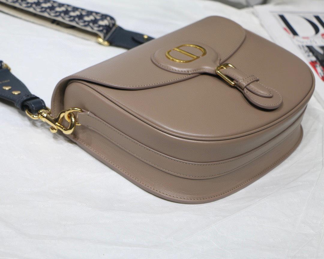 Dior M9320 Large Bobby Bag Light Pink Box Calfskin with Blue Oblique Strap