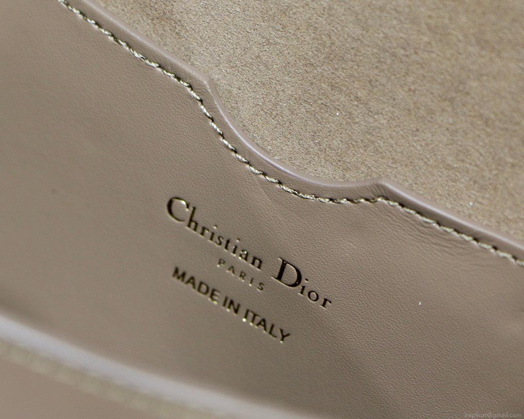 Dior M9320 Large Bobby Bag Light Pink Box Calfskin with Blue Oblique Strap
