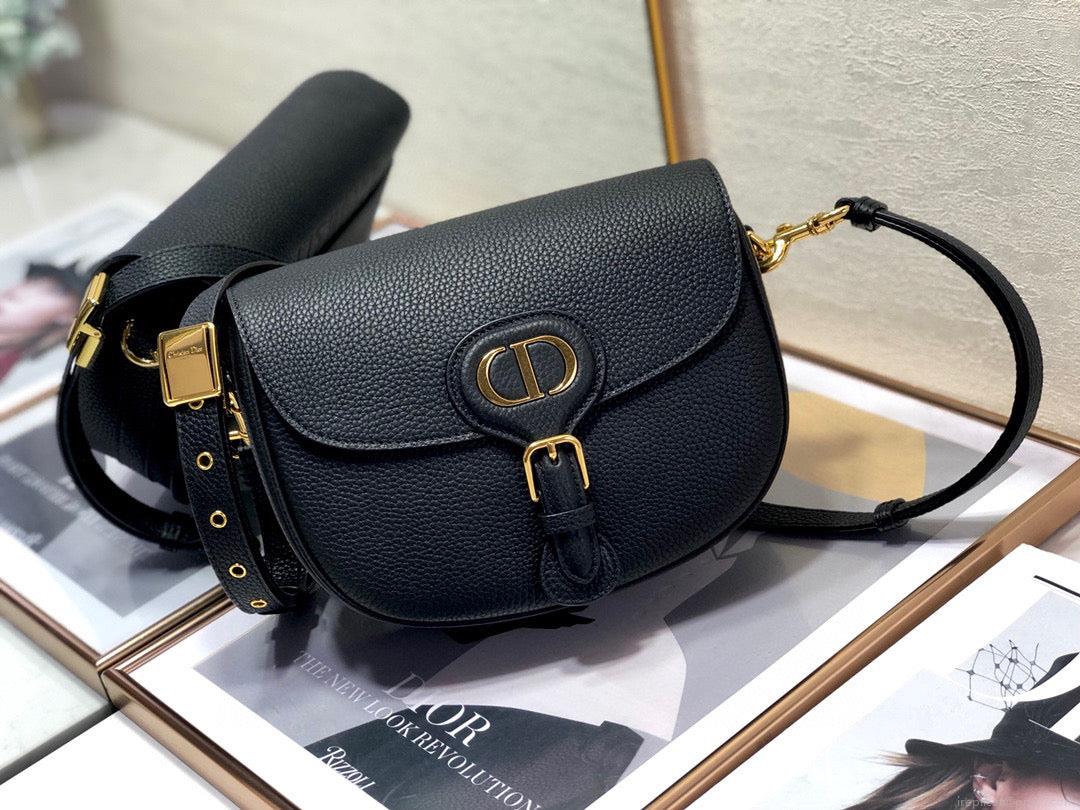 Dior M9319 Medium Bobby Bag Black Grained Calfskin