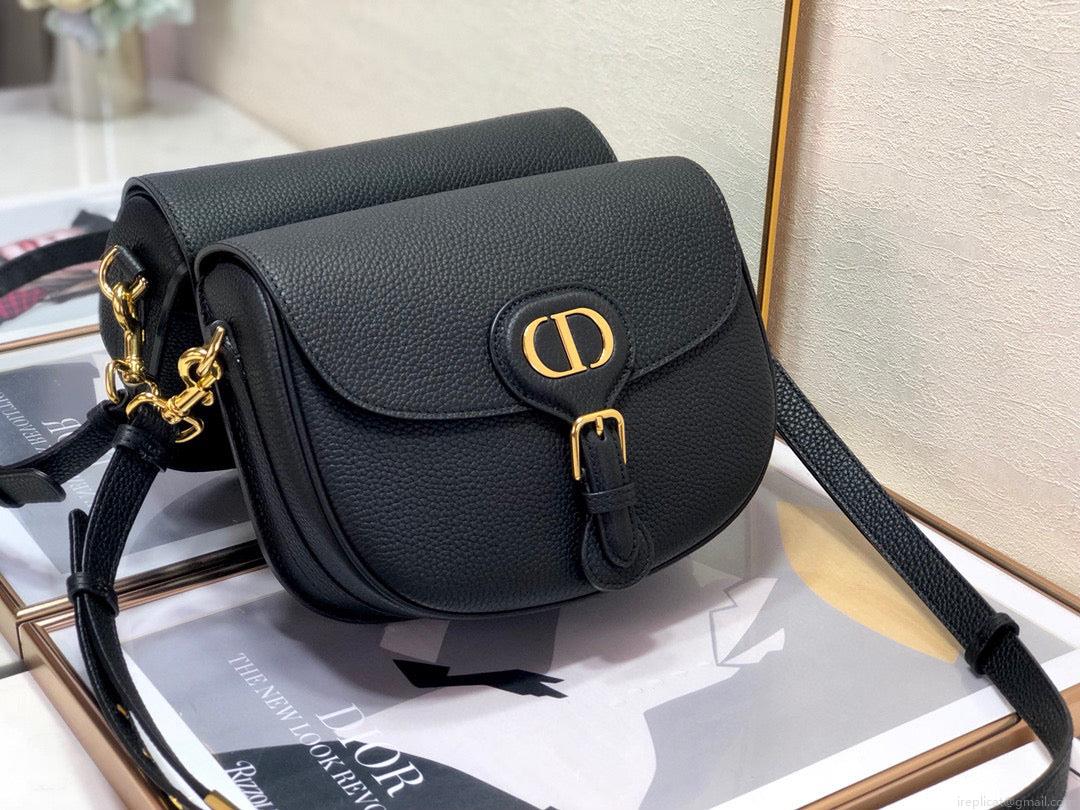 Dior M9319 Medium Bobby Bag Black Grained Calfskin